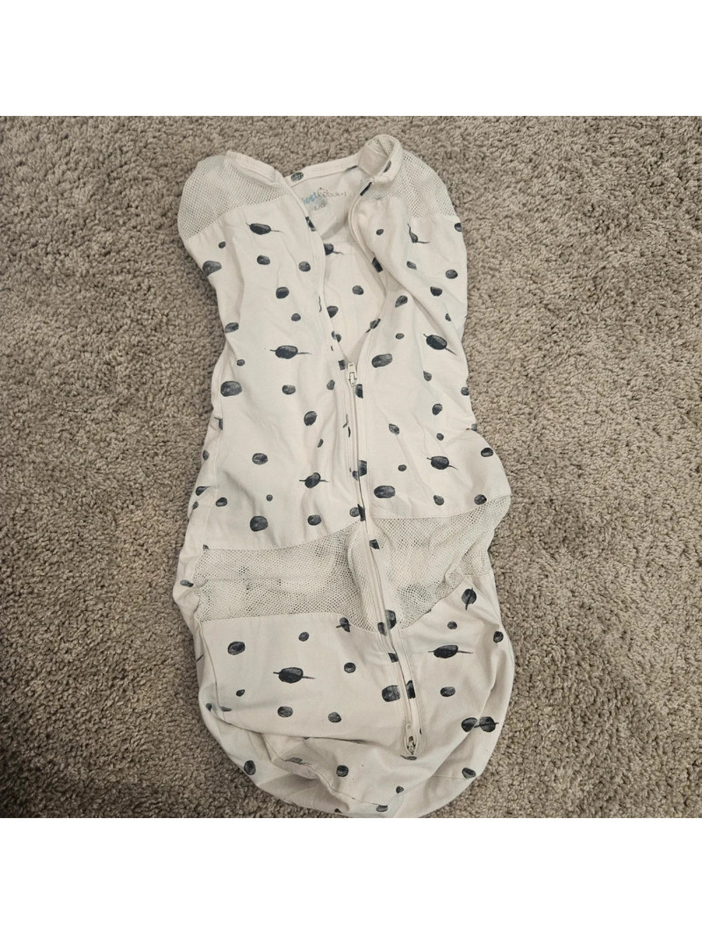 Happiest Baby Sleepea 5-Second Swaddle Sleep Sack Large Black and White Mesh